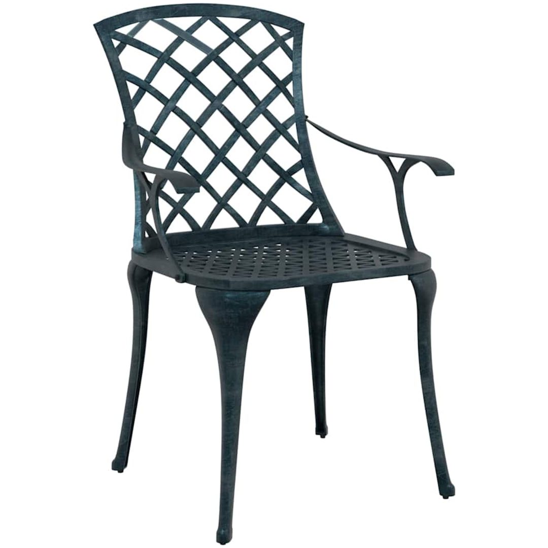 Trädgårdsstolar Stapelbara 4 st Grön Gjutjärn vidaXL 61 x 60.5 x 93 cm – bild 4