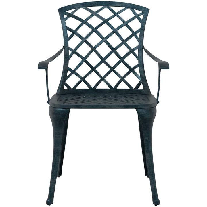 Trädgårdsstolar Stapelbara 4 st Grön Gjutjärn vidaXL 61 x 60.5 x 93 cm – bild 5