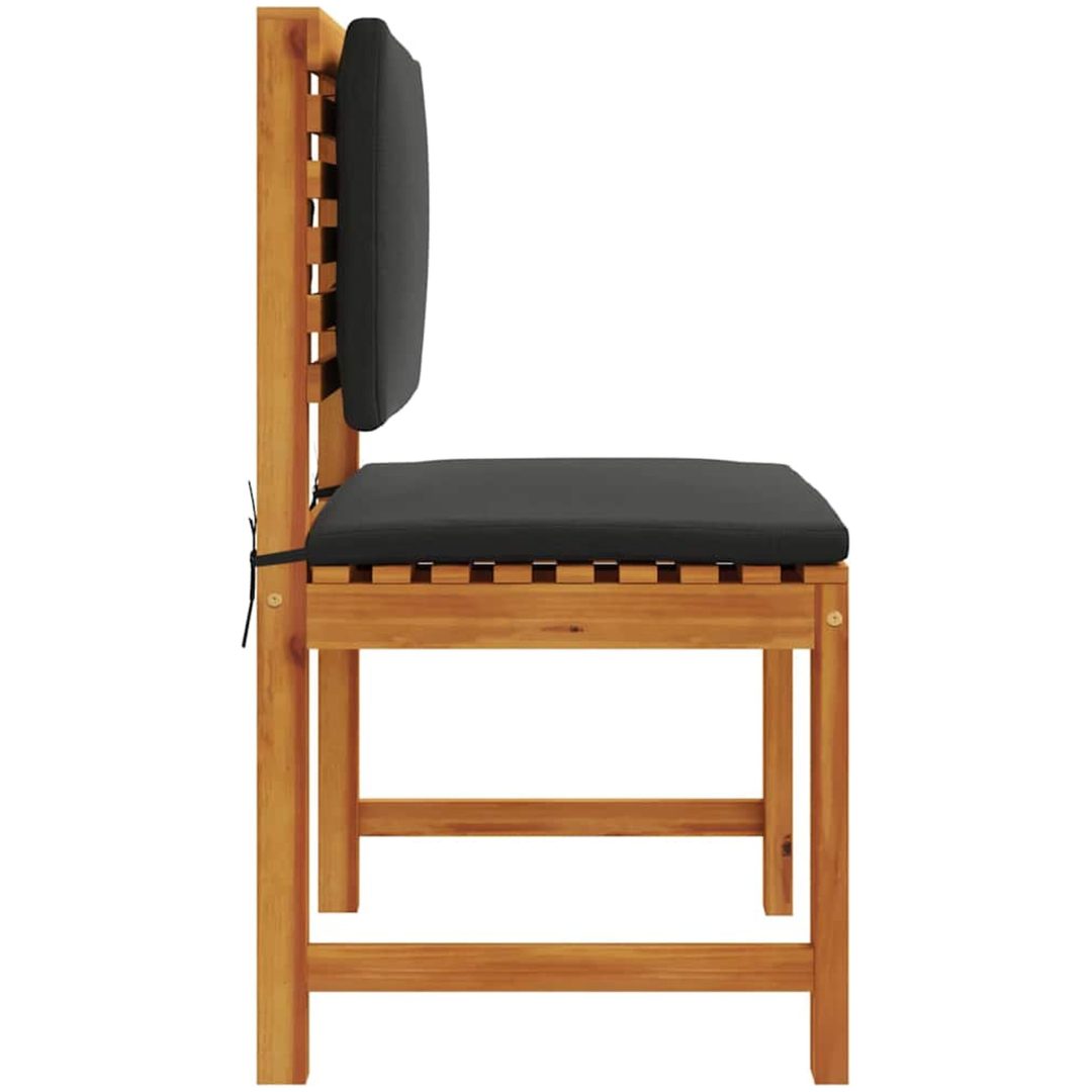 Trädgårdsstolar utan armstöd med kuddar, 2 st i solid akaciaträ vidaXL 100 x 50 x 91 cm – bild 5