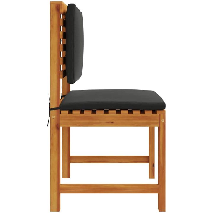 Trädgårdsstolar utan armstöd med kuddar, 2 st i solid akaciaträ vidaXL 100 x 50 x 91 cm – bild 5