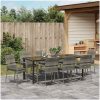 Trädgårdsstolset med kudde 9 pcs Grå vidaXL 200 x 80 x 73 cm – miniatyr 4