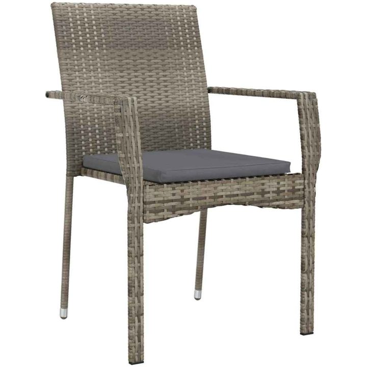 Trädgårdsstolset med kudde 9 pcs Grå vidaXL 200 x 80 x 73 cm – bild 6