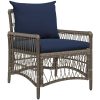 Trädgårdstol med Kuddar Grå 60x70x78 cm Poly Rattan vidaXL Standard – miniatyr 2