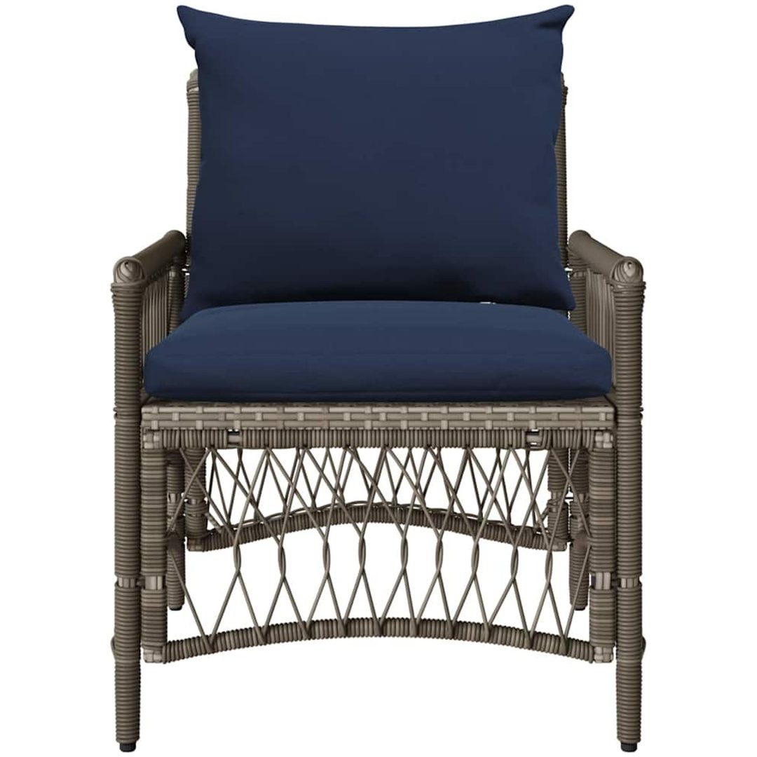 Trädgårdstol med Kuddar Grå 60x70x78 cm Poly Rattan vidaXL Standard – bild 4