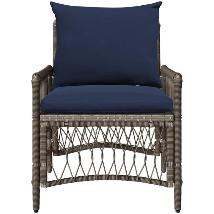 Trädgårdstol med Kuddar Grå 60x70x78 cm Poly Rattan vidaXL Standard – bild 4