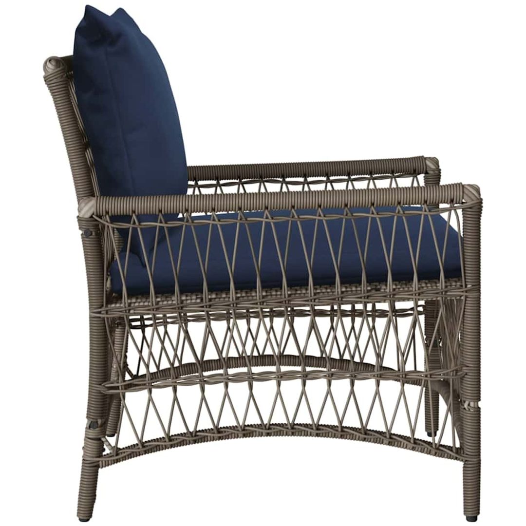 Trädgårdstol med Kuddar Grå 60x70x78 cm Poly Rattan vidaXL Standard – bild 5