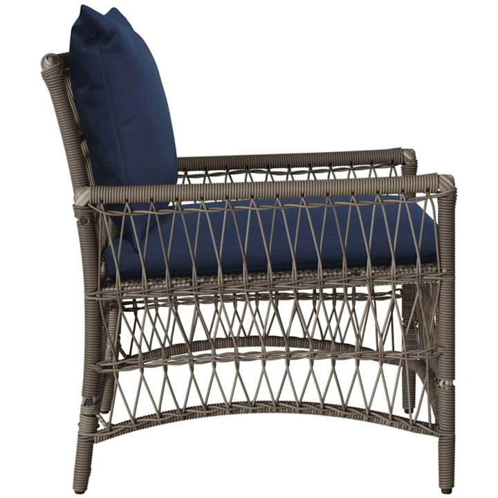 Trädgårdstol med Kuddar Grå 60x70x78 cm Poly Rattan vidaXL Standard – bild 5