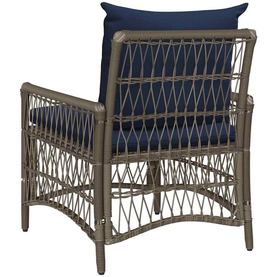 Trädgårdstol med Kuddar Grå 60x70x78 cm Poly Rattan vidaXL Standard – bild 6