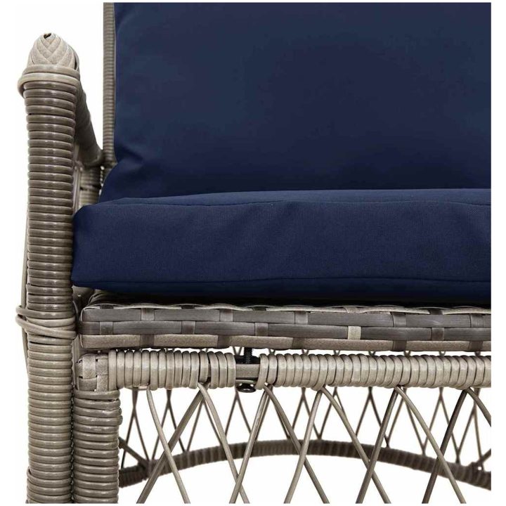 Trädgårdstol med Kuddar Grå 60x70x78 cm Poly Rattan vidaXL Standard – bild 7