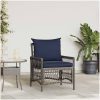 Trädgårdstol med Kuddar Grå 60x70x78 cm Poly Rattan vidaXL Standard – miniatyr 1