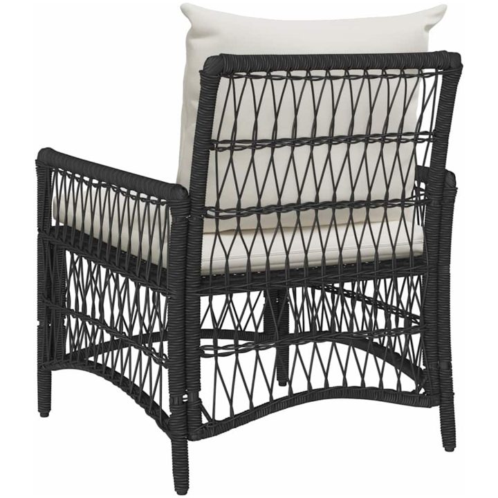 Trädgårdstol med Kuddar Svart 60x70x78 cm Poly Rattan vidaXL Standard – bild 4