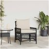 Trädgårdstol med Kuddar Svart 60x70x78 cm Poly Rattan vidaXL Standard – miniatyr 1