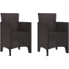 Trädgårdstolar 2 st brun konstrotting vidaXL 53 x 49 x 85 cm – miniatyr 2