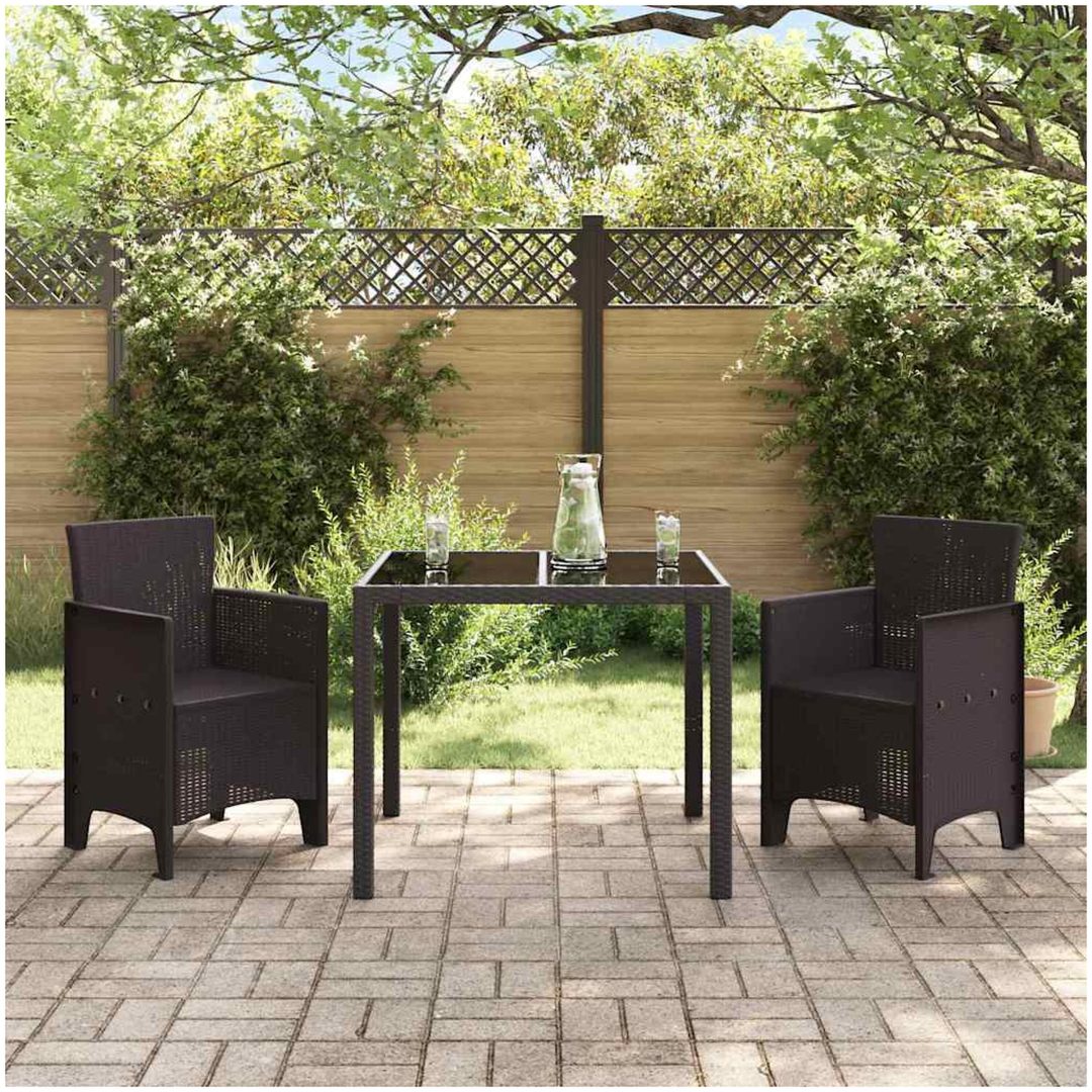 Trädgårdstolar 2 st brun konstrotting vidaXL 53 x 49 x 85 cm – bild 3