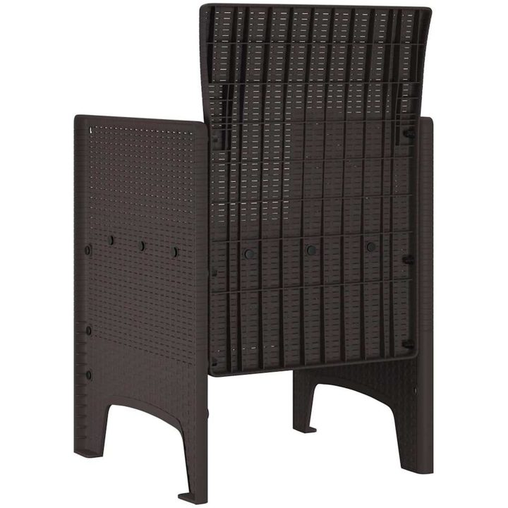 Trädgårdstolar 2 st brun konstrotting vidaXL 53 x 49 x 85 cm – bild 5