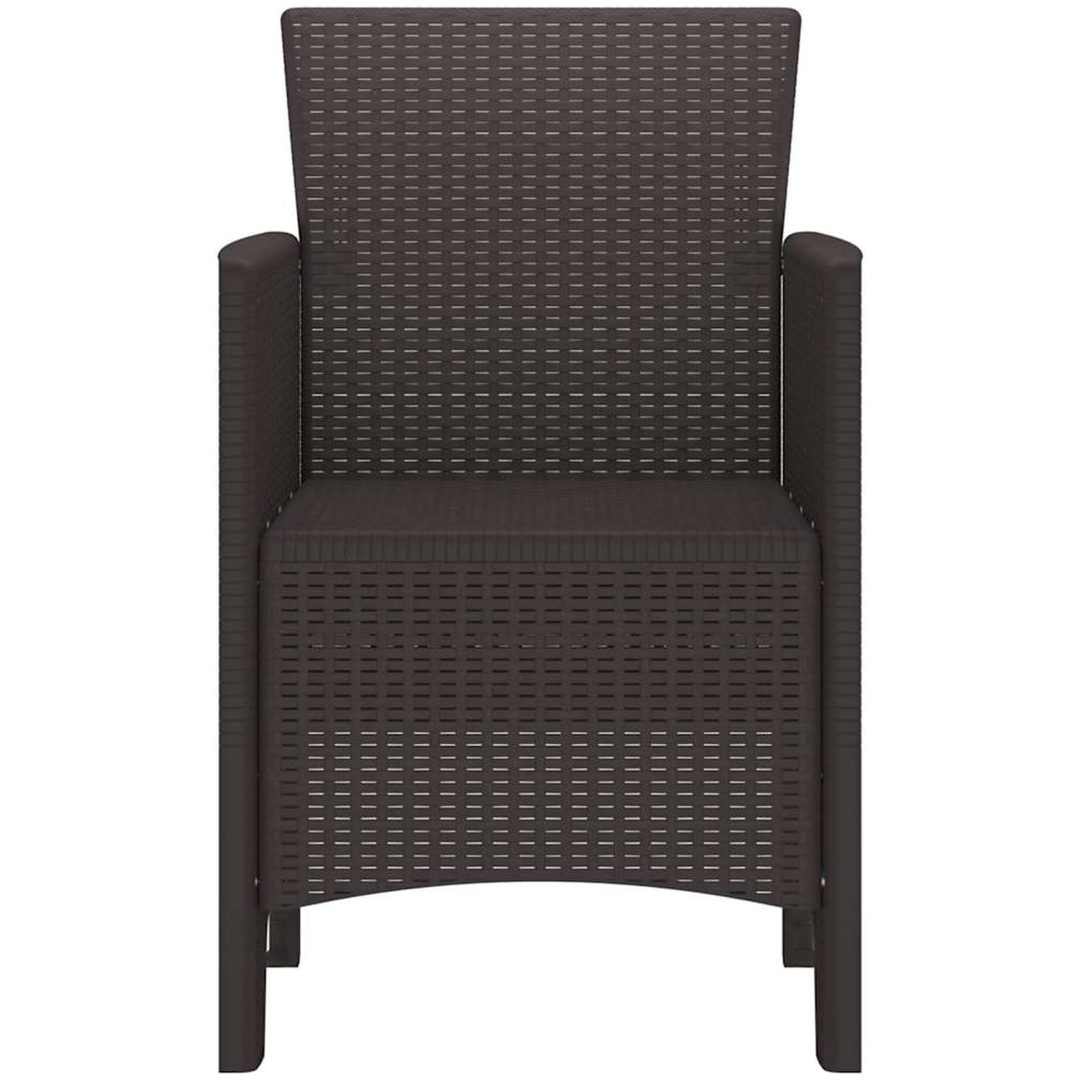 Trädgårdstolar 2 st brun konstrotting vidaXL 53 x 49 x 85 cm – bild 6