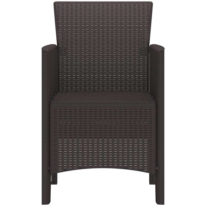 Trädgårdstolar 2 st brun konstrotting vidaXL 53 x 49 x 85 cm – bild 6