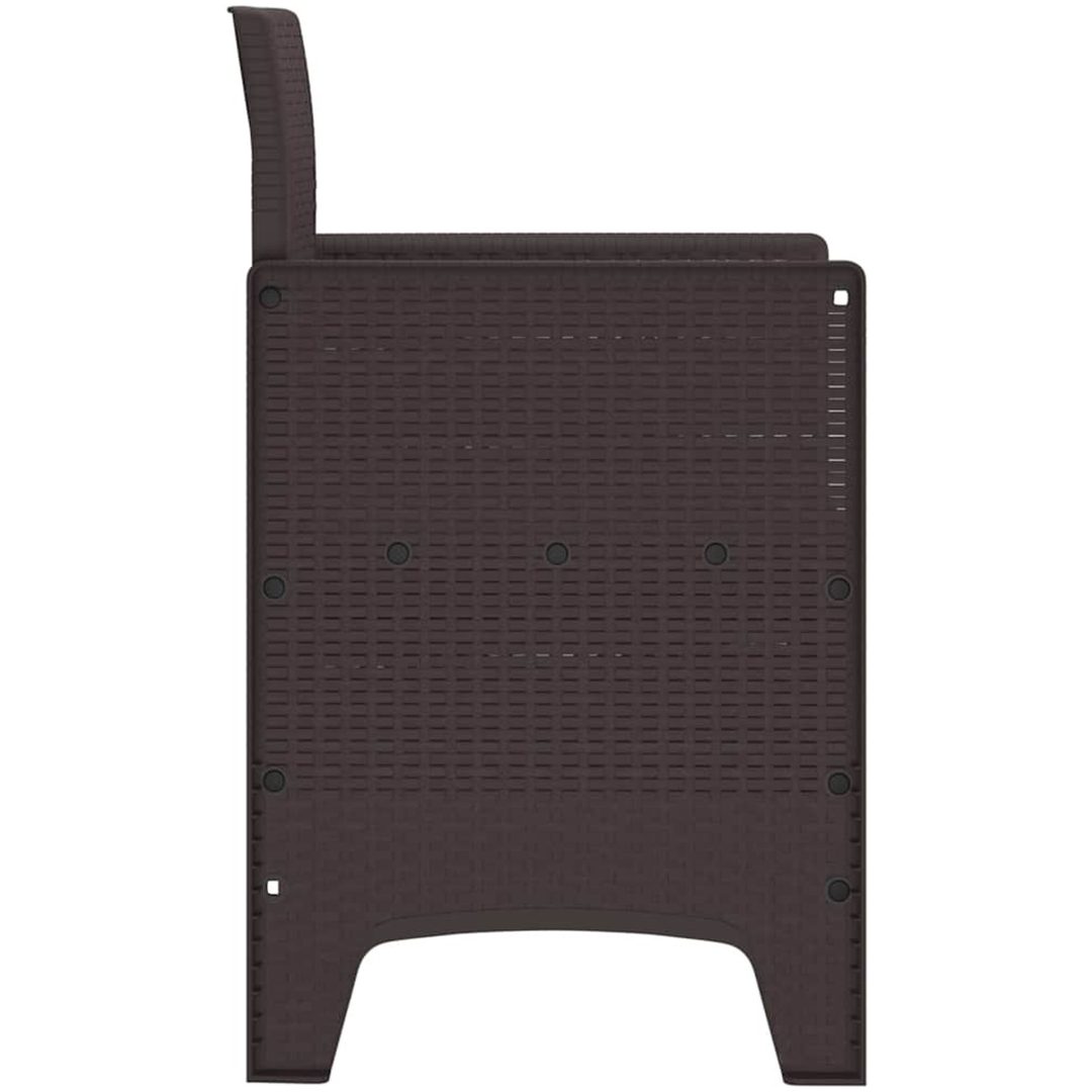 Trädgårdstolar 2 st brun konstrotting vidaXL 53 x 49 x 85 cm – bild 7