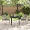 Trädgårdstolar 2 st med Kuddar Ljusgrå Poly Rattan vidaXL 53 x 60 x 85 cm – miniatyr 3