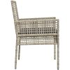 Trädgårdstolar 2 st med Kuddar Ljusgrå Poly Rattan vidaXL 53 x 60 x 85 cm – miniatyr 6