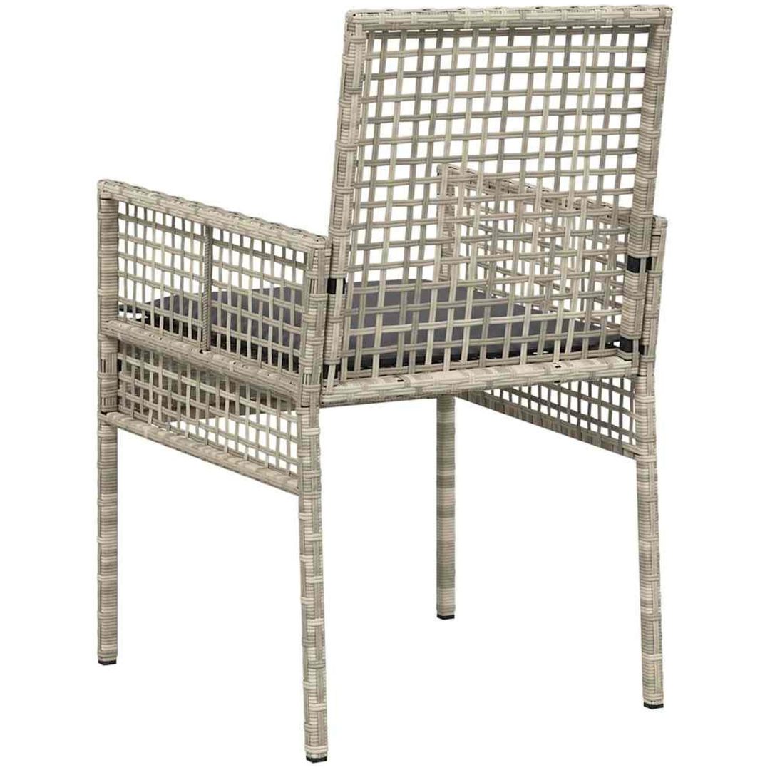 Trädgårdstolar 2 st med Kuddar Ljusgrå Poly Rattan vidaXL 53 x 60 x 85 cm – bild 7