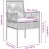 Trädgårdstolar 2 st med Kuddar Ljusgrå Poly Rattan vidaXL 53 x 60 x 85 cm – miniatyr 10
