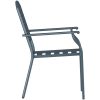 Trädgårdstolar 2 st stapelbara antracit stål vidaXL 56 x 65 x 89 cm – miniatyr 6