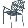 Trädgårdstolar 2 st stapelbara antracit stål vidaXL 56 x 65 x 89 cm – miniatyr 7