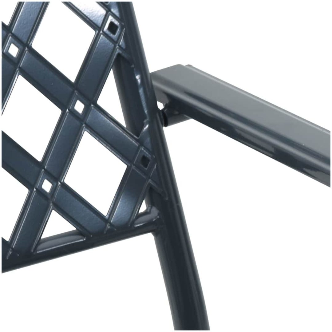 Trädgårdstolar 2 st stapelbara antracit stål vidaXL 56 x 65 x 89 cm – bild 8