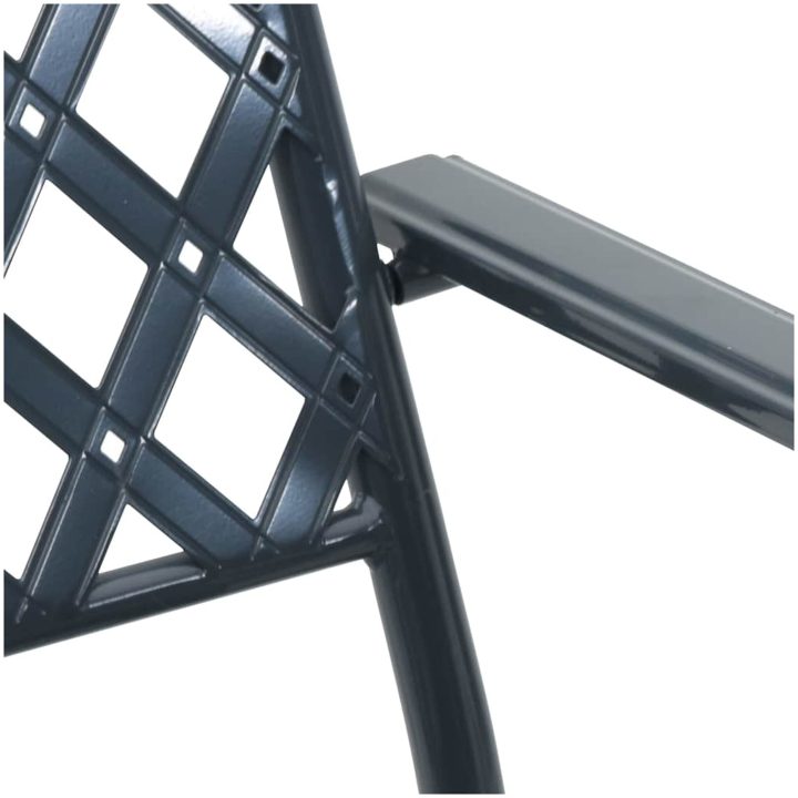 Trädgårdstolar 2 st stapelbara antracit stål vidaXL 56 x 65 x 89 cm – bild 8