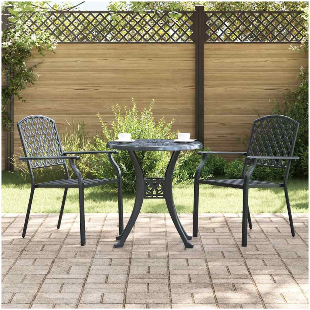 Trädgårdstolar 2 st stapelbara antracit stål vidaXL 56 x 65 x 89 cm
