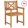 Trädgårdstolar 8 st 56x55.5x90 cm Massivt trä Akaciaträ vidaXL Standard – miniatyr 2