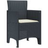 Trädgårdstolar med Kuddar 2 st Anthracite Poly Rattan vidaXL 53 x 49 x 85 cm – miniatyr 4