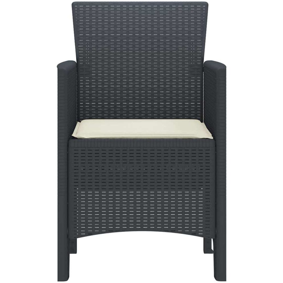 Trädgårdstolar med Kuddar 2 st Anthracite Poly Rattan vidaXL 53 x 49 x 85 cm – bild 6