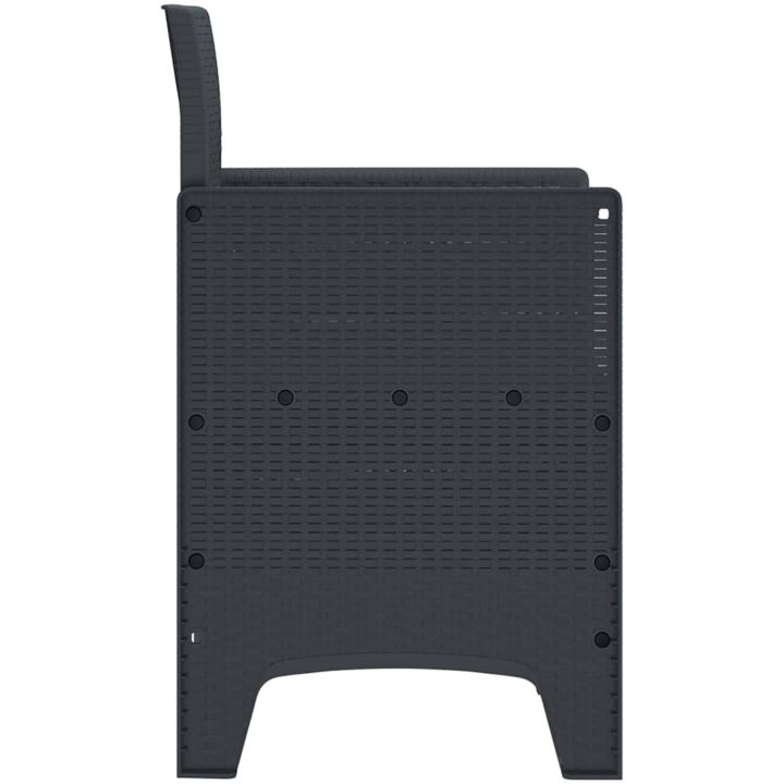 Trädgårdstolar med Kuddar 2 st Anthracite Poly Rattan vidaXL 53 x 49 x 85 cm – bild 7