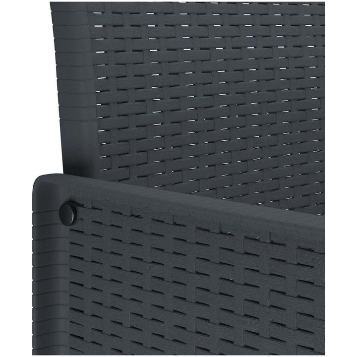Trädgårdstolar med Kuddar 2 st Anthracite Poly Rattan vidaXL 53 x 49 x 85 cm – bild 9