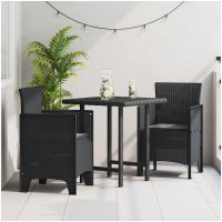 Trädgårdstolar med Kuddar 2 st Antracit Poly Rattan vidaXL