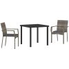 Trädgårdstolar Set Grå med kudde 3 pcs Grå vidaXL 80 x 80 x 73 cm – miniatyr 2