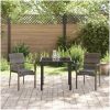 Trädgårdstolar Set Grå med kudde 3 pcs Grå vidaXL 80 x 80 x 73 cm – miniatyr 4
