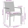Trädgårdstolar Set Grå med kudde 3 pcs Grå vidaXL 80 x 80 x 73 cm – miniatyr 8