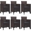 Trädgårdsutrustning 7 pcs Brun PE Rattan vidaXL 150 x 100 x 73 cm – miniatyr 4