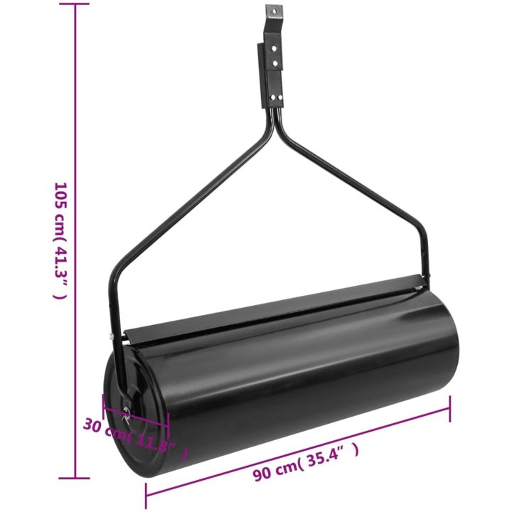 Trädgårdsvält svart 63 cm järn vidaXL ⌀30 x 90 cm – bild 6