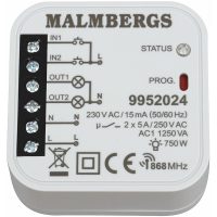 Trådlös mottagare, 2-kanal, 868,32MHz MALMBERGS