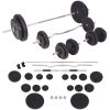 Träningsbänk set med viktställning skivstång och hantlar 90 kg vidaXL – miniatyr 6