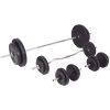 Träningsbänk set med viktställning skivstång och hantlar 90 kg vidaXL – miniatyr 8