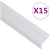 Trappnäsor i L-form 15 st aluminium 90 cm silver vidaXL 90 cm (15 pcs) – miniatyr 1