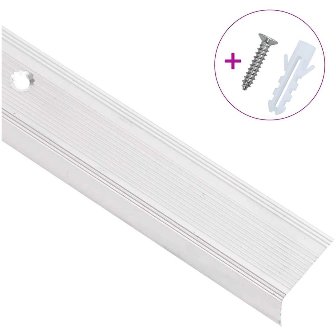 Trappnäsor i L-form 5 st aluminium 100 cm silver vidaXL 100 cm (5 pcs) – bild 3