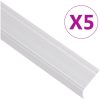 Trappnäsor i L-form 5 st aluminium 100 cm silver vidaXL 100 cm (5 pcs) – miniatyr 1