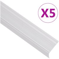 Trappnäsor i L-form 5 st aluminium 100 cm silver vidaXL