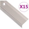 Trappnosar i L-form 15 st aluminium 100 cm champagne vidaXL 100 cm (15 pcs) – miniatyr 1